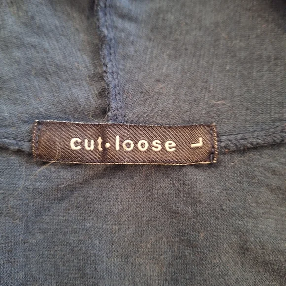 Cut Loose Linen Blend navy Long Sleeve Cardigan Sz Large *C6 - Picture 3 of 4